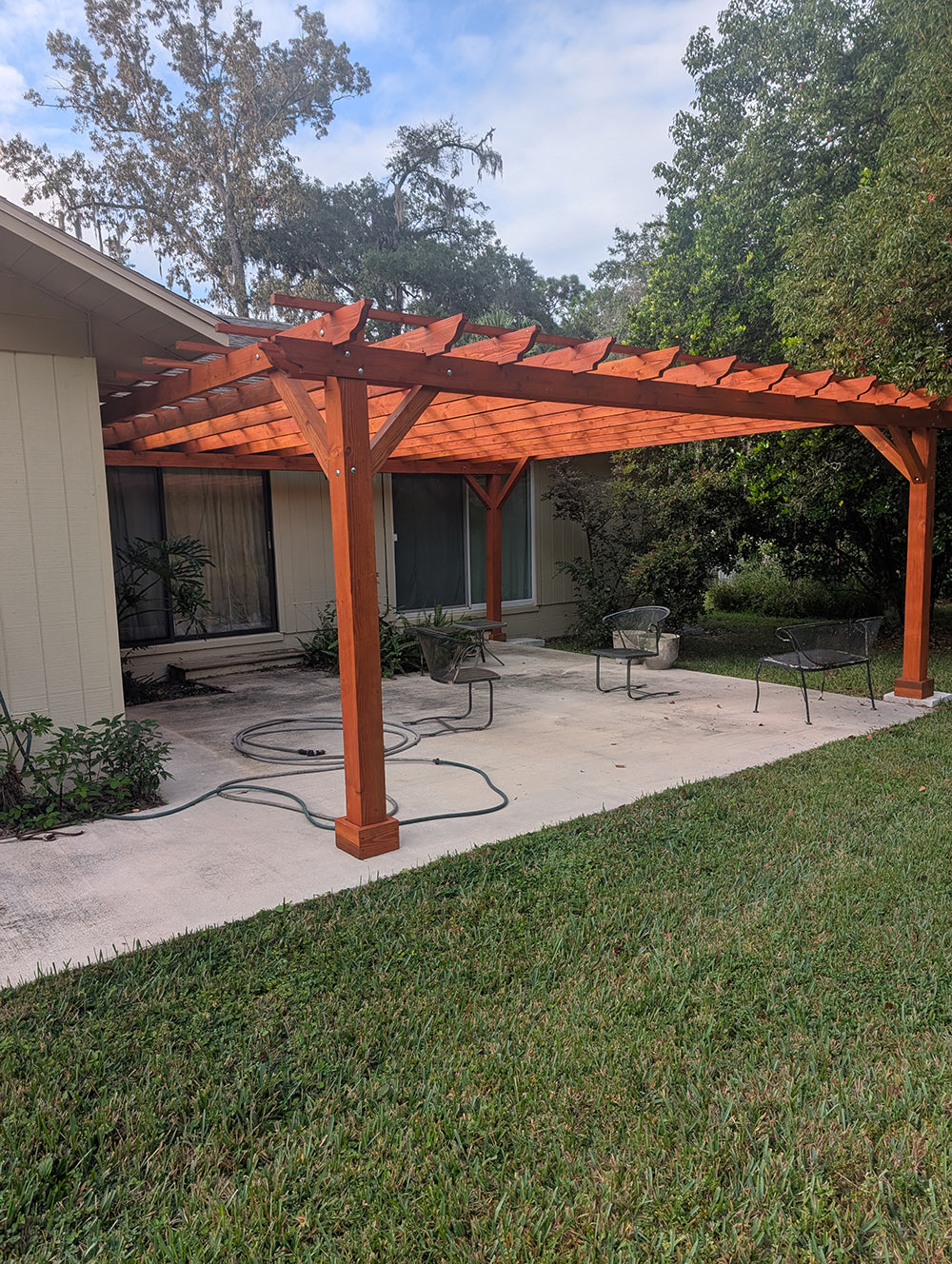 Best Redwood Outdoor Super Deck Attached Redwood Pergola