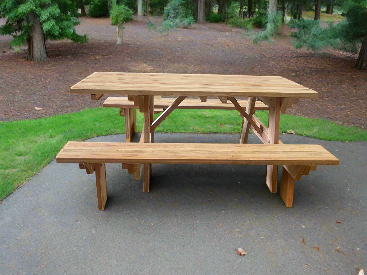 Best Redwood Super Deck Redwood Picnic Table