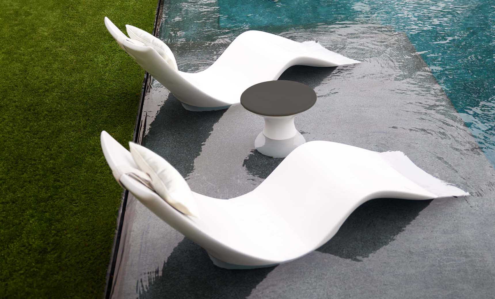 Ledge Lounger Autograph Resort In-Pool Chair, Side Table, and Pillow Bundle