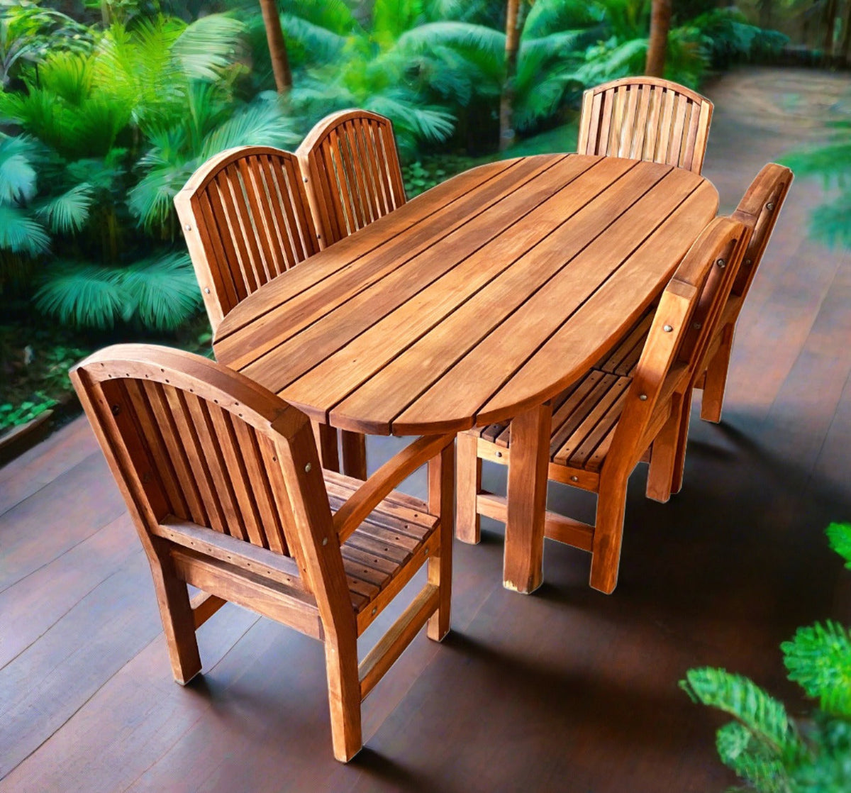 Best Redwood Farmhouse Oval Redwood Dining Table