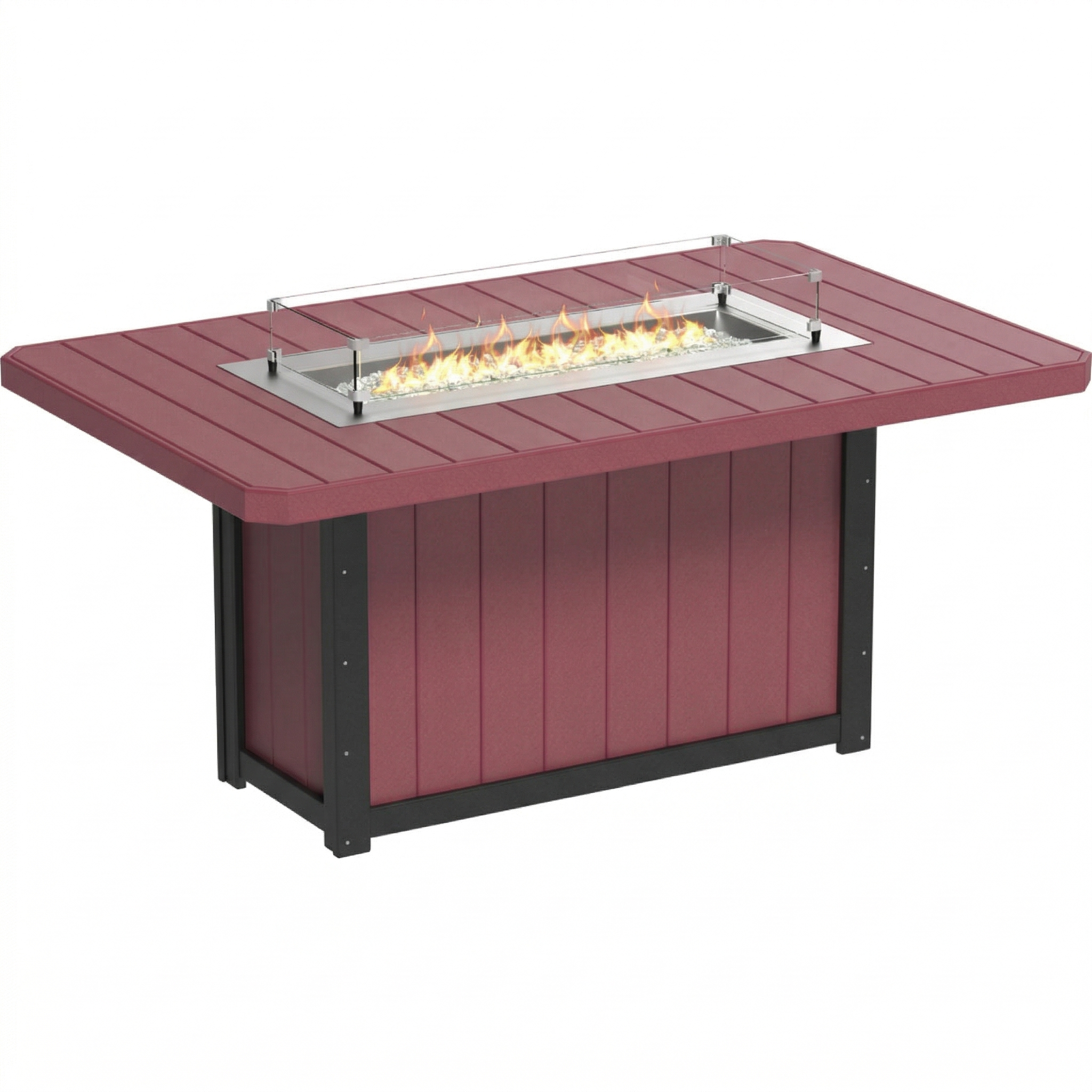 LuxCraft Lumin Fire Table 79″ Rectangular Counter Height