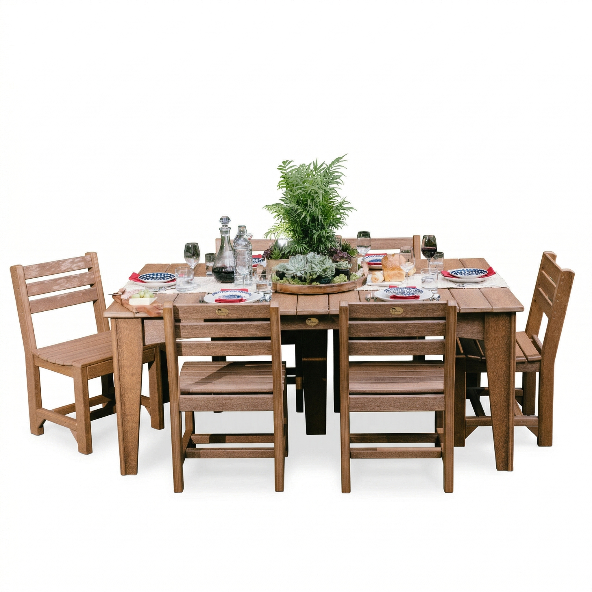 LuxCraft 44″ × 72″ Island Dining Table Set