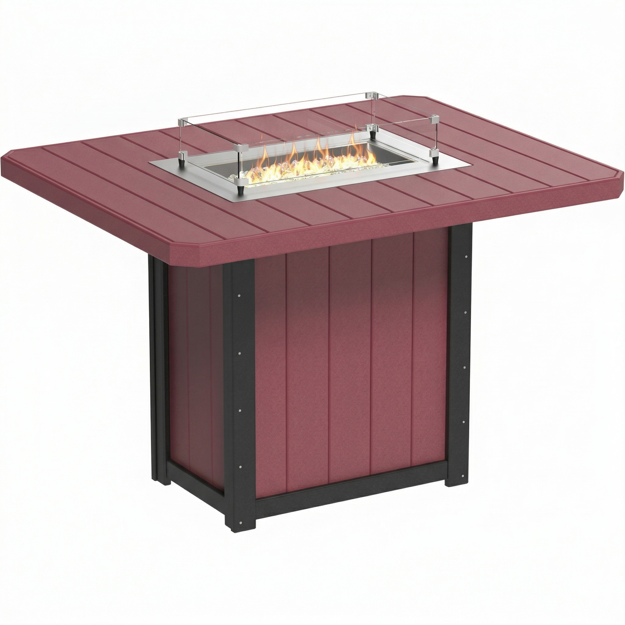 LuxCraft Lumin Fire Table 62″ Rectangular Bar Height