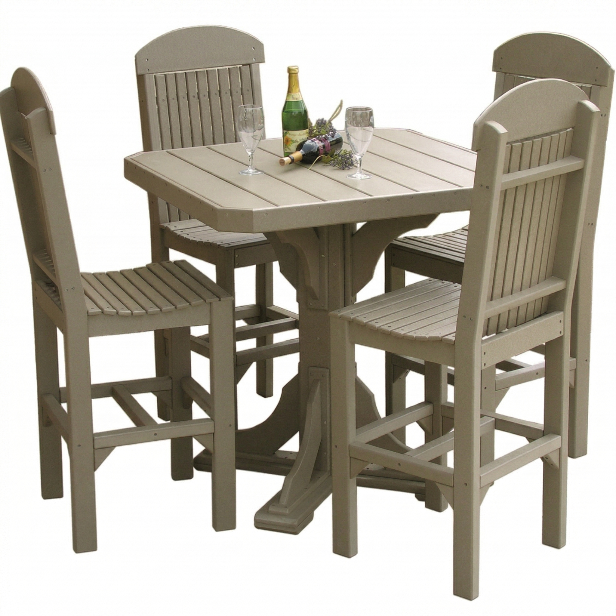 LuxCraft Deluxe Poly 41″ Square Table Set