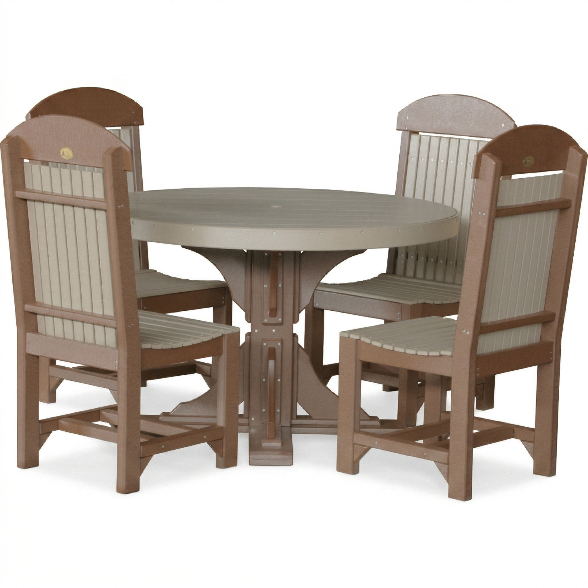 LuxCraft Deluxe Poly 48″ Round Table Set 1