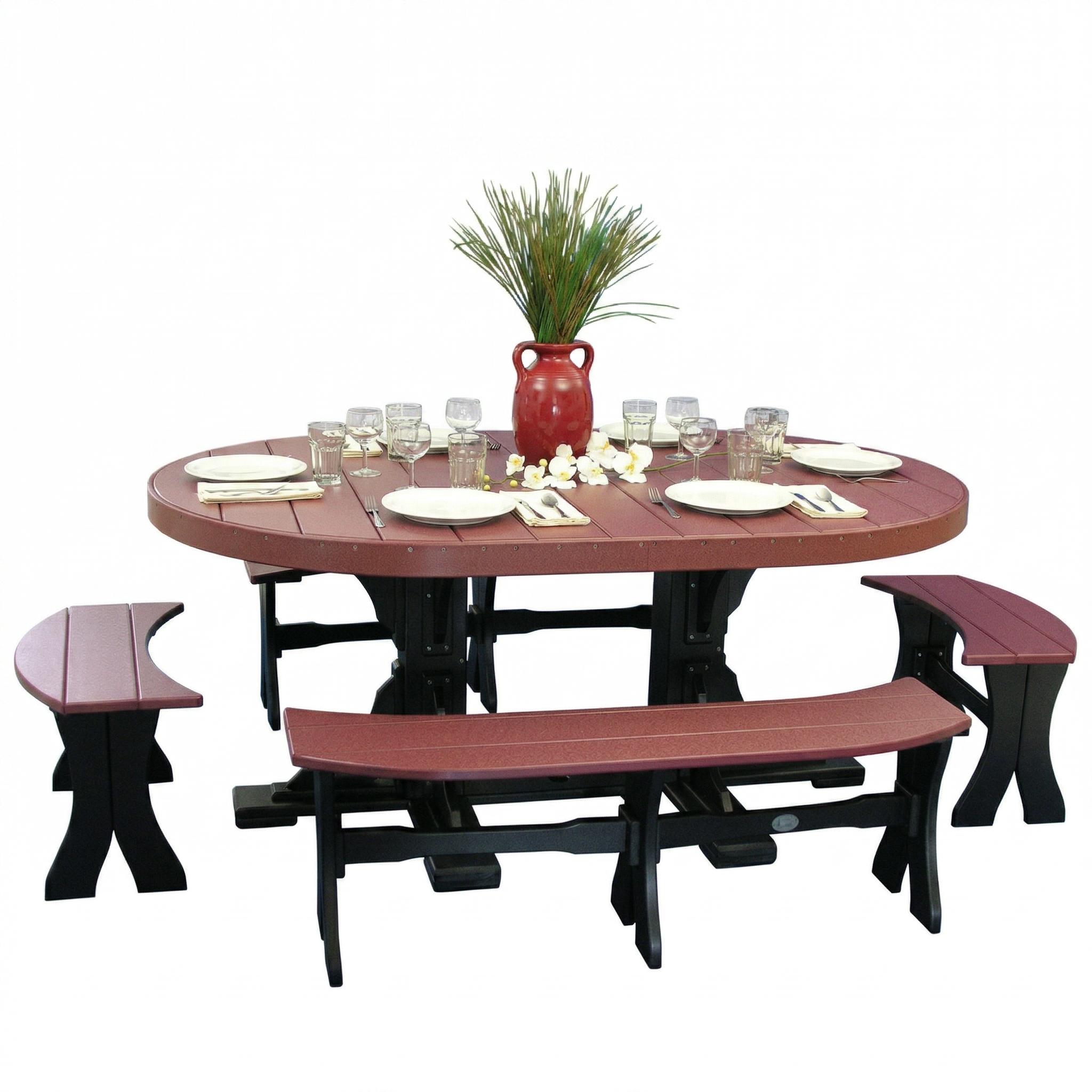 LuxCraft Deluxe Poly 4′ × 6′ Oval Table Set 3