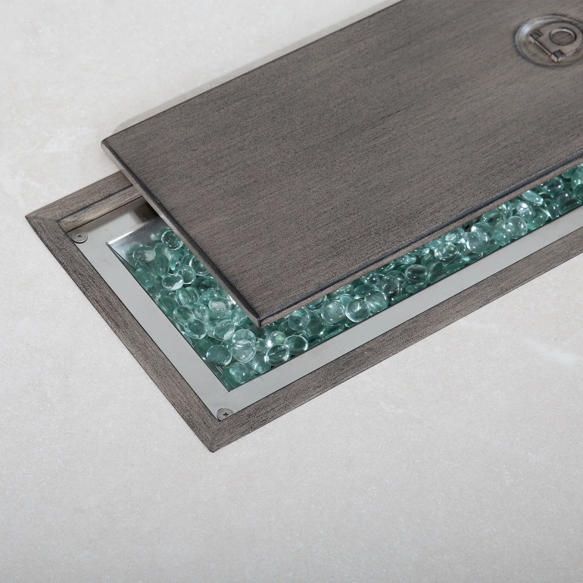 Peak Home Furnishings Marindo 8-Person Faux-Wood Aluminum Patio Outdoor Salon with Fire Pit Table