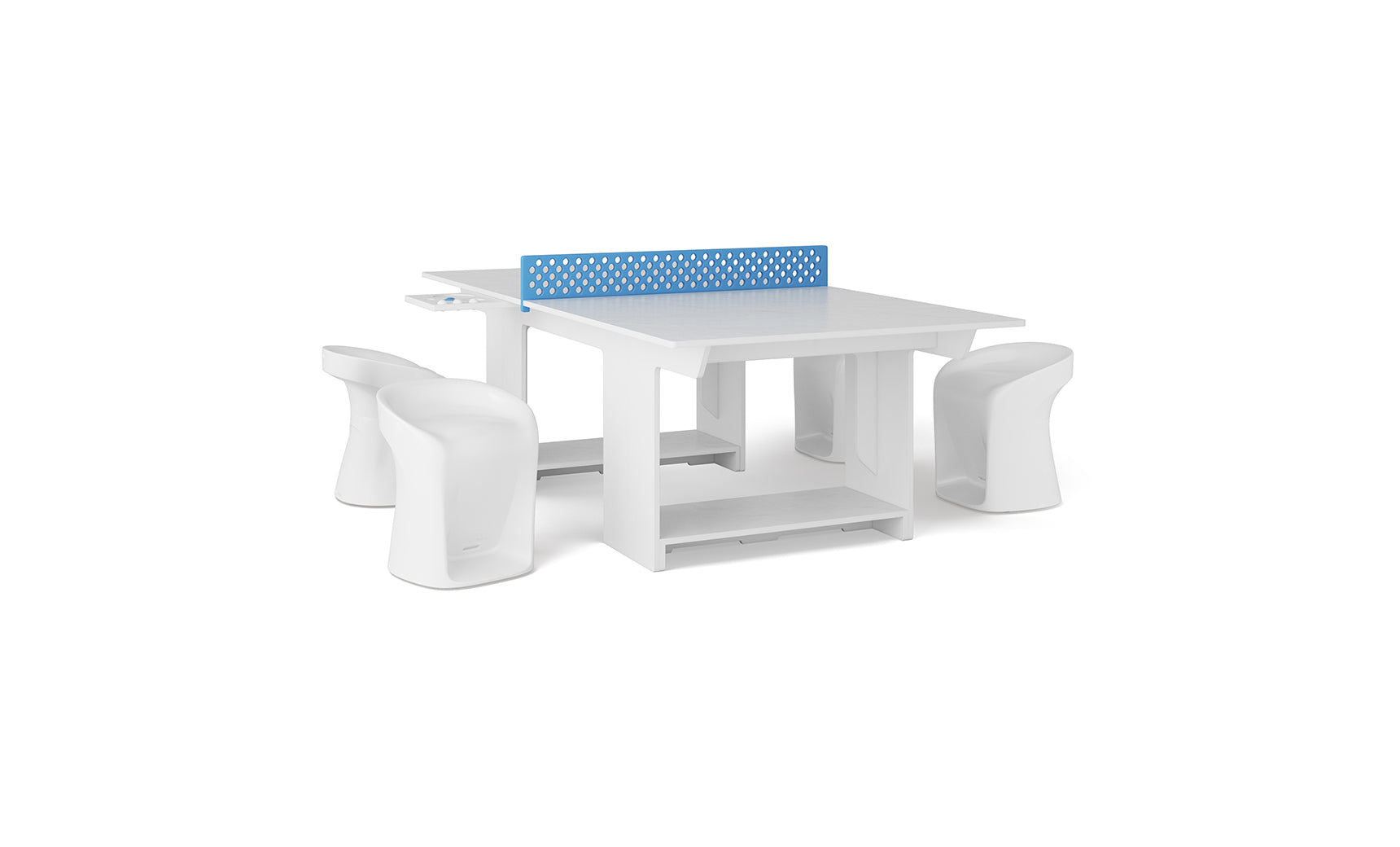 Ledge Lounger Table Tennis and Barstools Gathering Set