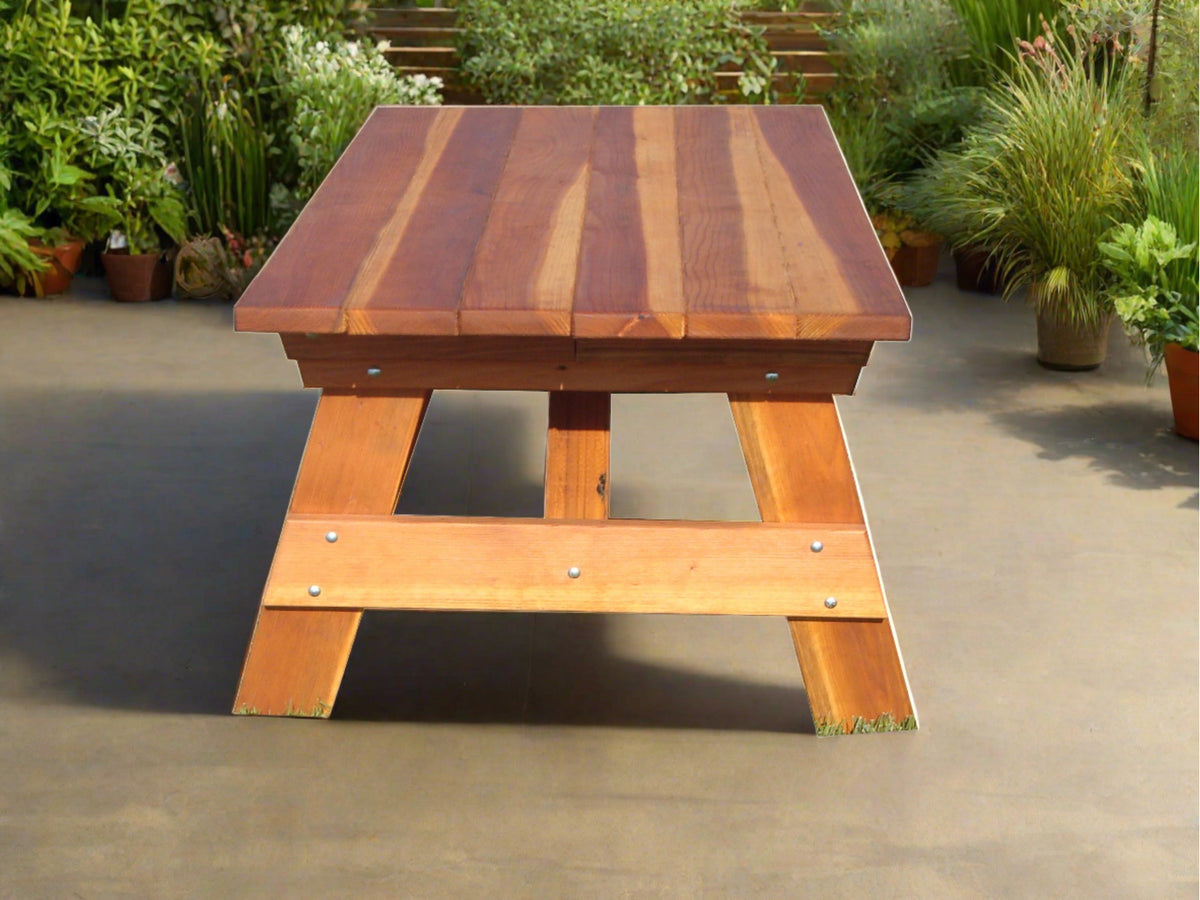 Best Redwood Super Deck Redwood Picnic Table