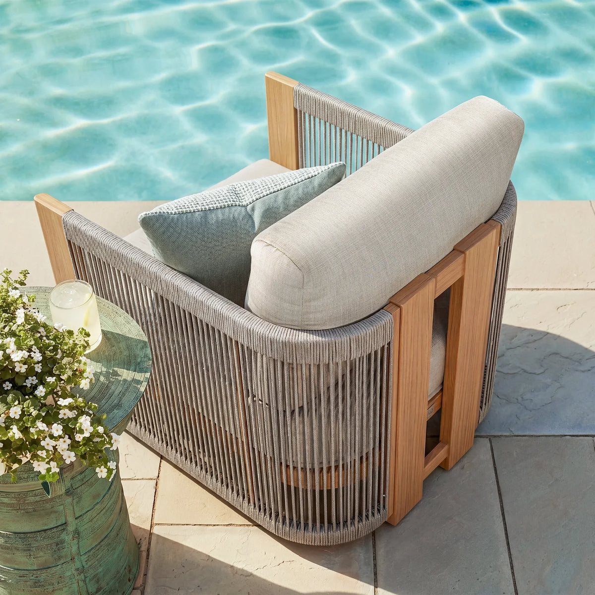 Peak Home Furnishings Positano 5-Piece Aluminum Outdoor Seating Set with Sunbrella® Cushions