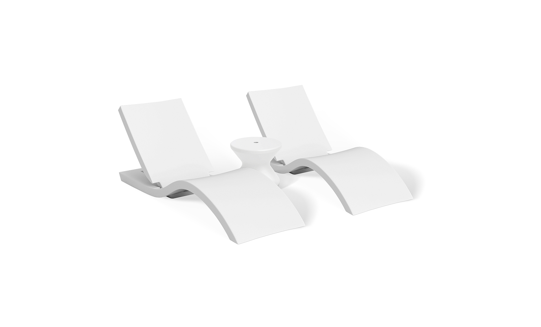 Ledge Lounger Adjustable Chaise and Side Table In-Pool / Patio Set