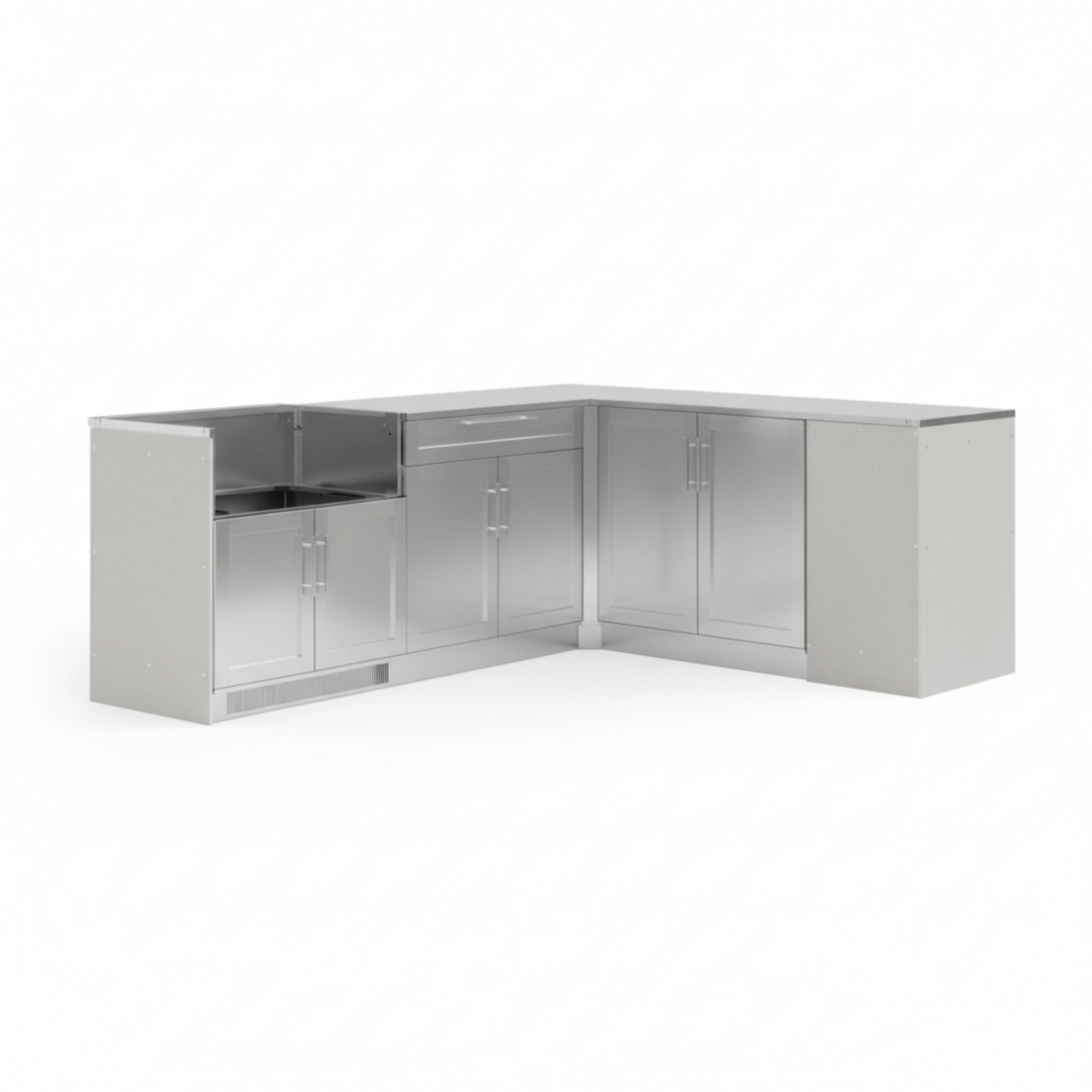 Signature Series 6PC Custom Outdoor Kitchen · 304 Stainless Steel · Shaker Door