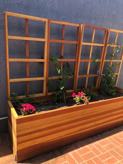 Best Redwood San Laura's Redwood Planter Box with Trellis