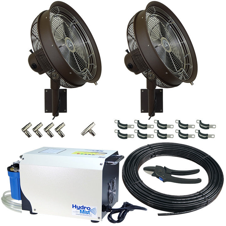 HydroMist USA Two Misting Fan Package - 18 Inch, 1000PSI ProMist 35 Pump