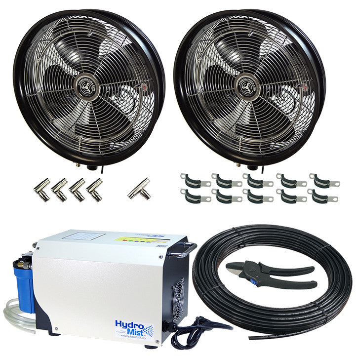 HydroMist USA Two Misting Fan Package - 18 Inch, 1000PSI ProMist 35 Pump