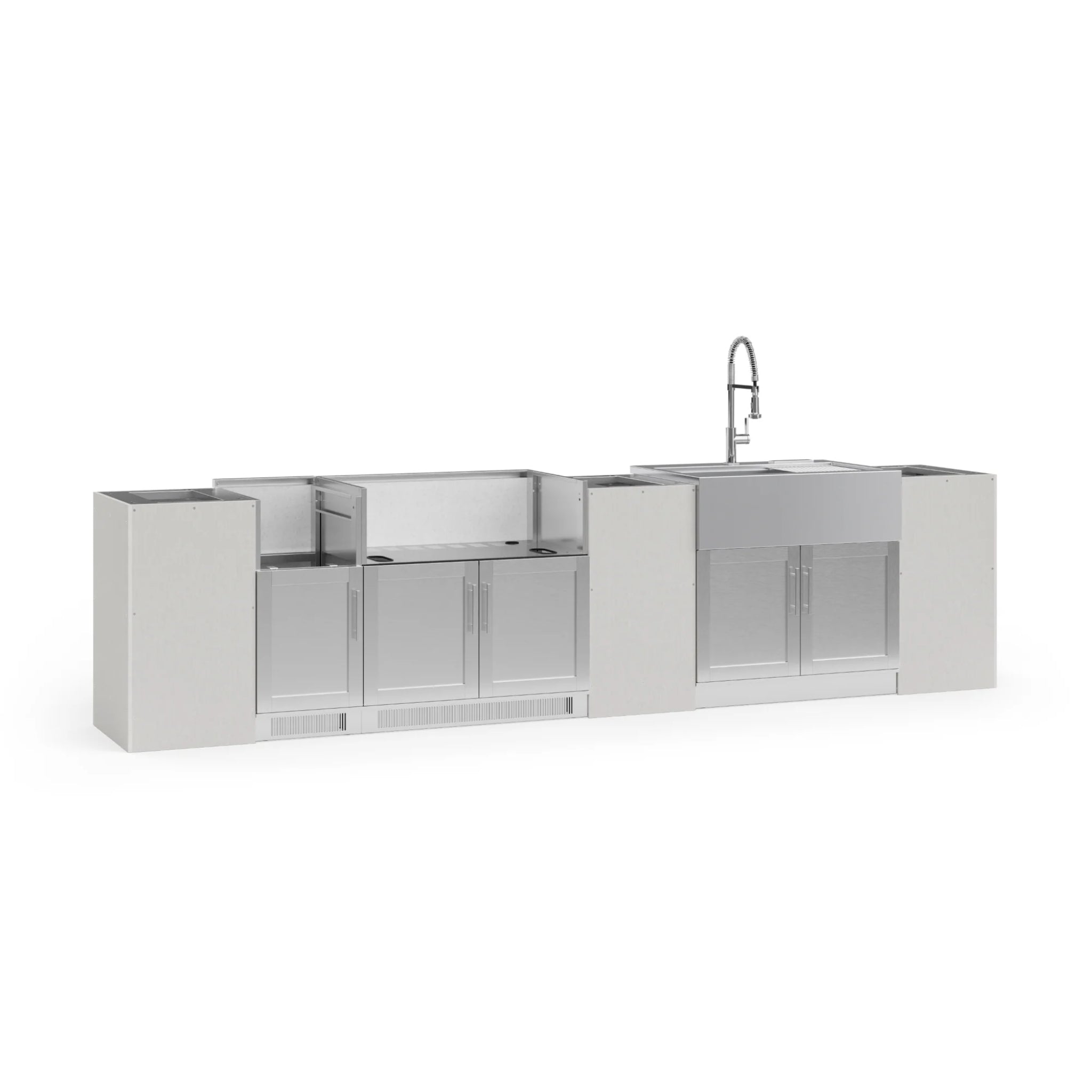 Signature Series 8PC Custom Outdoor Kitchen · 304 Stainless Steel · Shaker Door