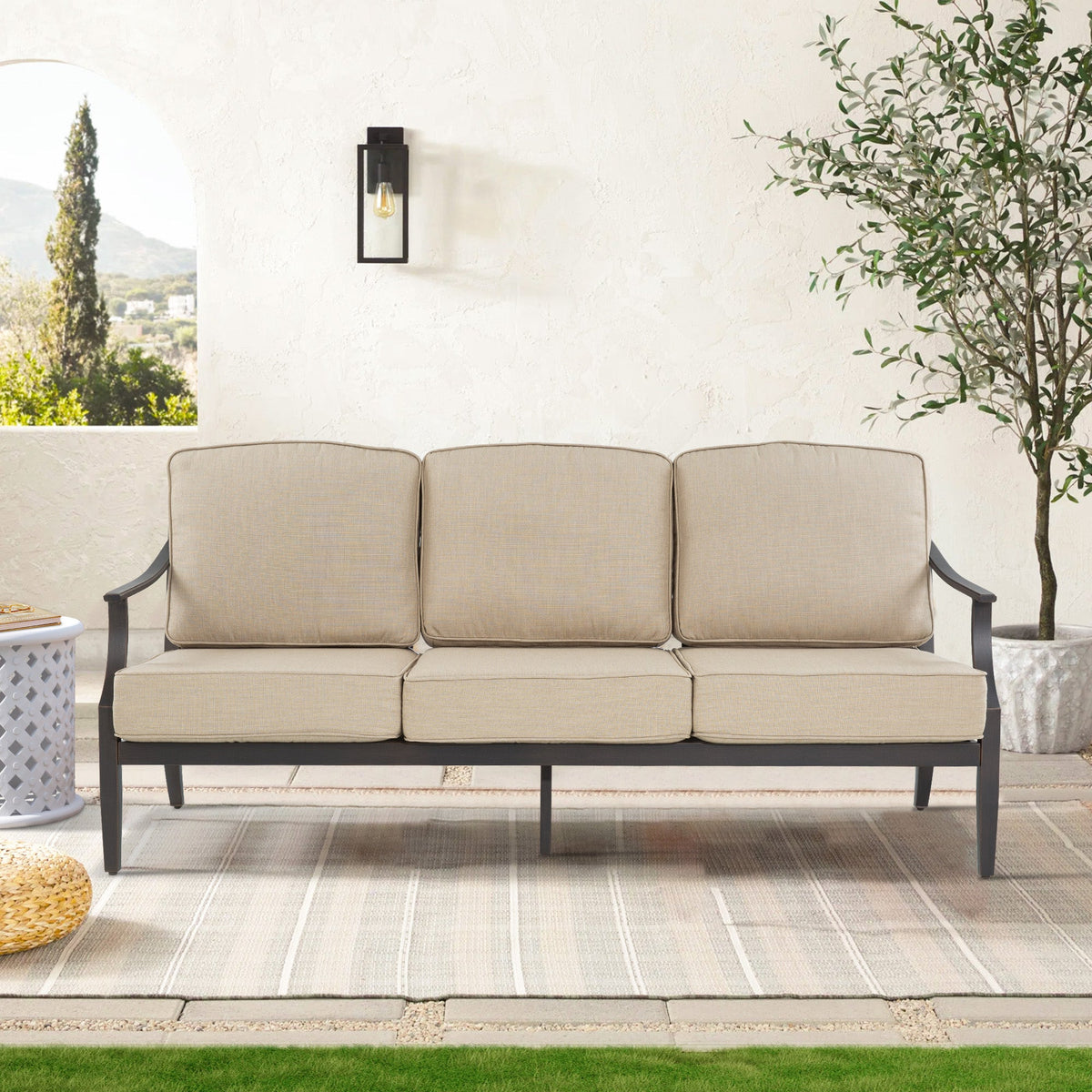 Peak Home Furnishings Tamarin 5-Seats Conversation Sofa Set with 2 Ottomans