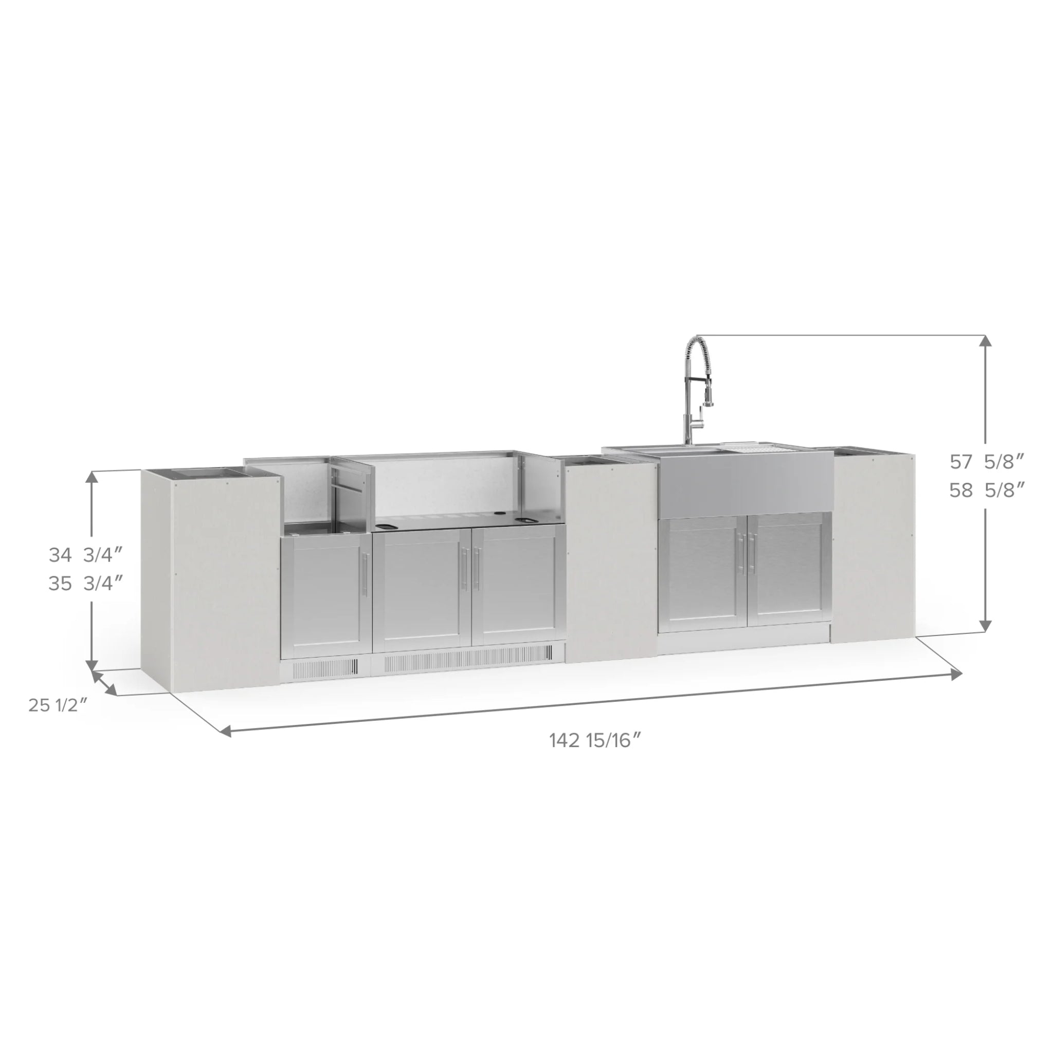 Signature Series 8PC Custom Outdoor Kitchen · 304 Stainless Steel · Shaker Door