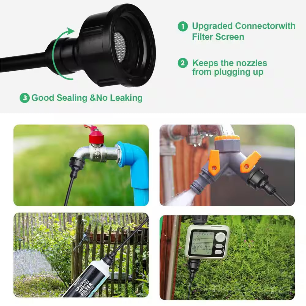 100 Ft. DIY Misting Cooling System with 30 Brass Mist Nozzles for Outdoor Patio and Garden Watering Greenhouse