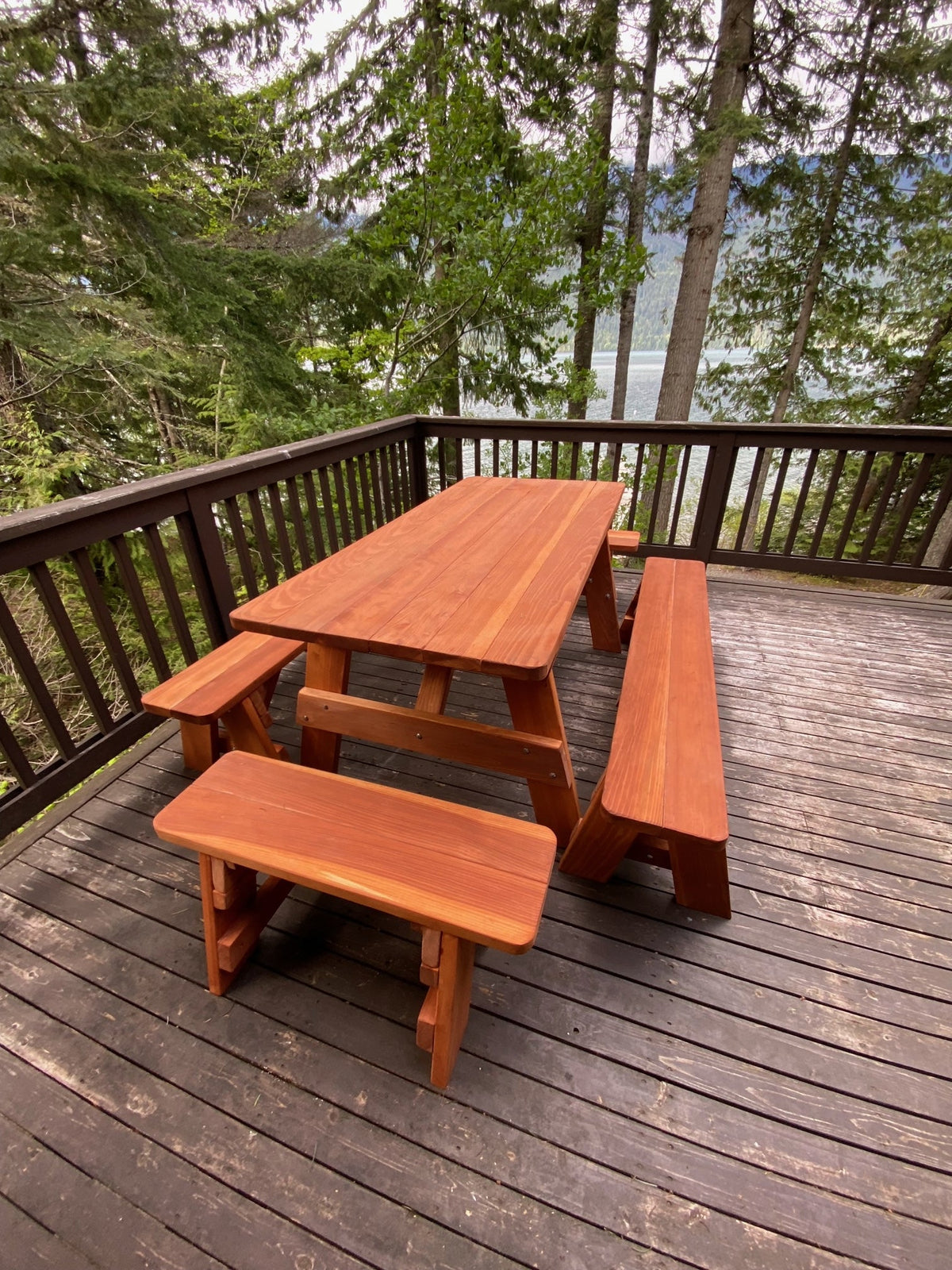 Best Redwood Super Deck Redwood Picnic Table