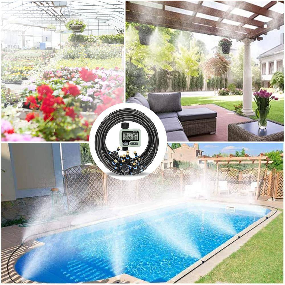 Durable 80 Ft. Misting Cooling System with Timer for Outdoor Patio