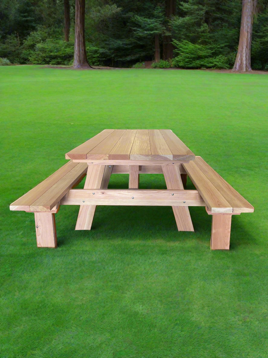 Best Redwood Super Deck Redwood Picnic Table