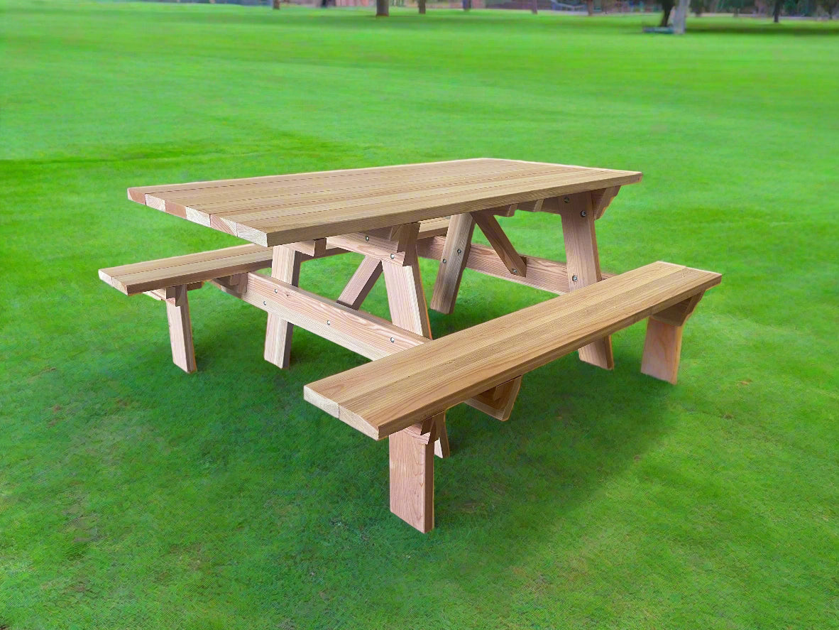 Best Redwood Super Deck Redwood Picnic Table