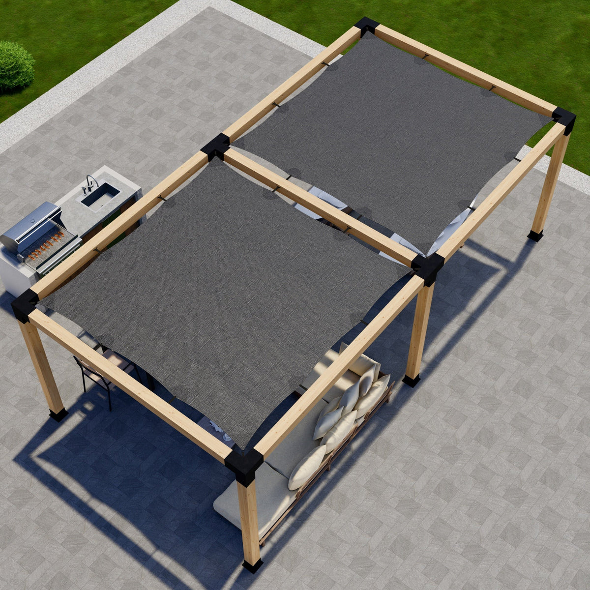 Zen Pergolas DIY Pergola Kit for a Freestanding Pergola With Canopies - Any Size Up to 24' x 12'