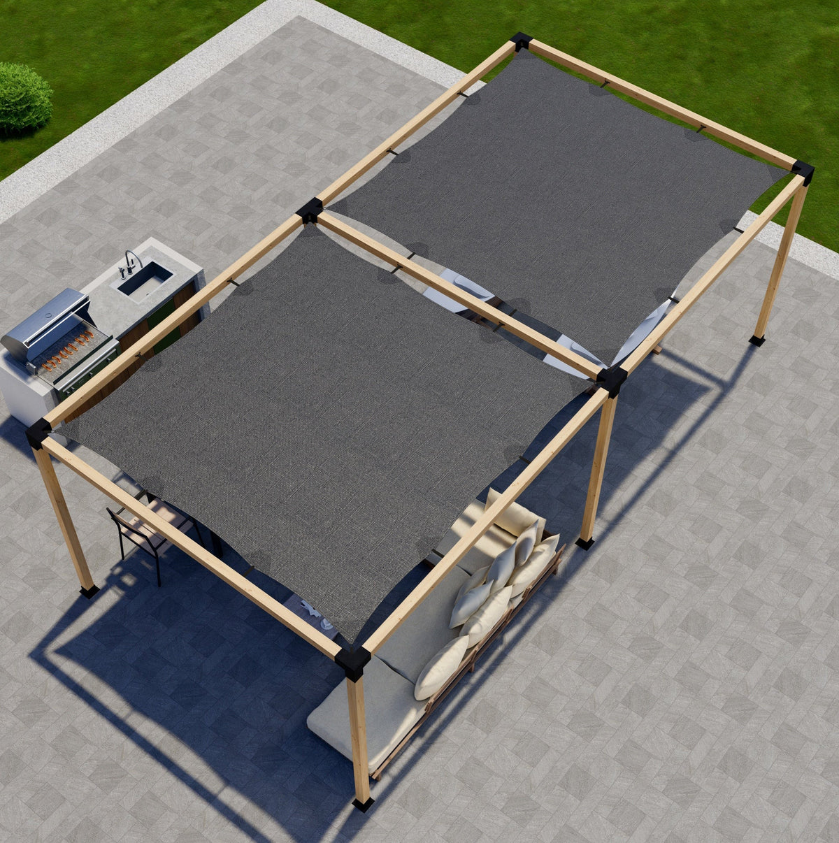 Zen Pergolas DIY Pergola Kit for a Freestanding Pergola With Canopies - Any Size Up to 24' x 12'