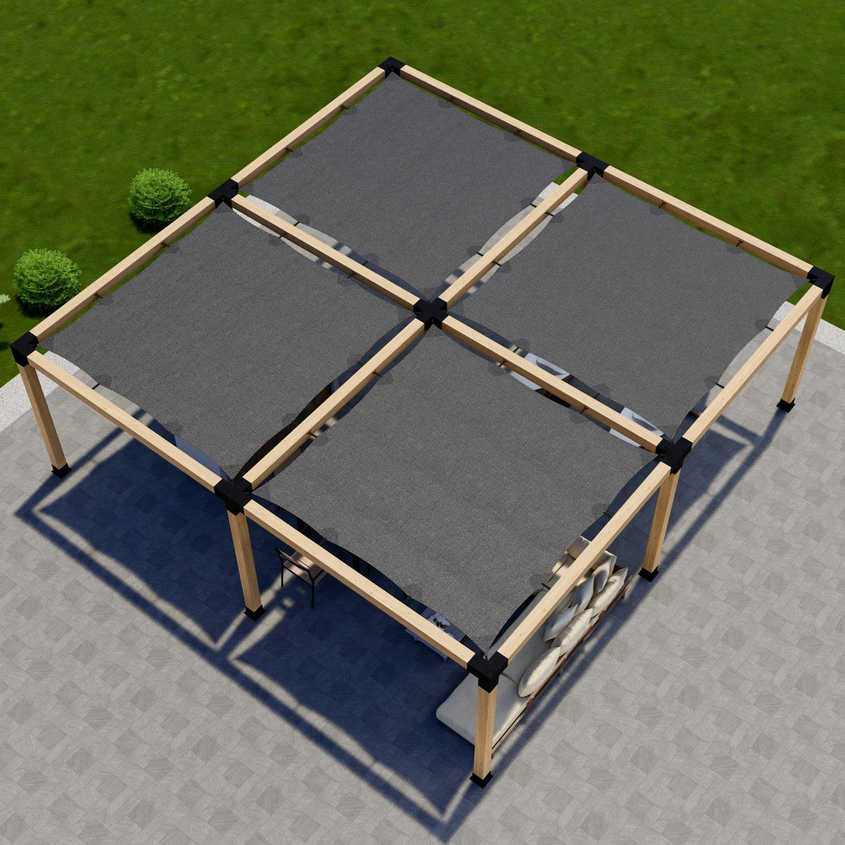 Zen Pergolas DIY Pergola Kit for a Freestanding Pergola With Canopies - Any Size Up to 24' x 24'