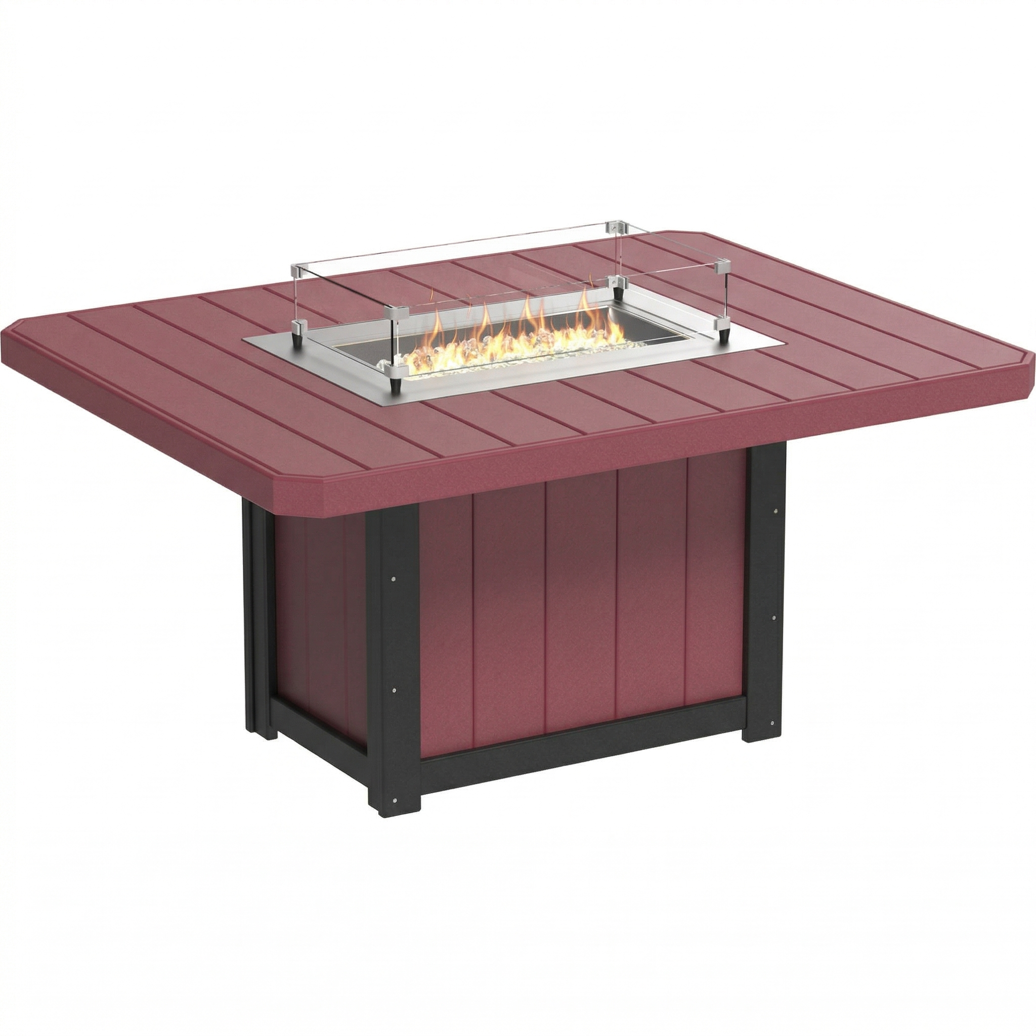 LuxCraft Lumin Fire Table 62″ Rectangular Dining Height