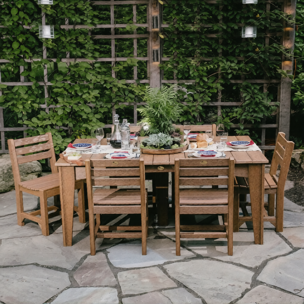 LuxCraft 44″ × 72″ Island Dining Table Set