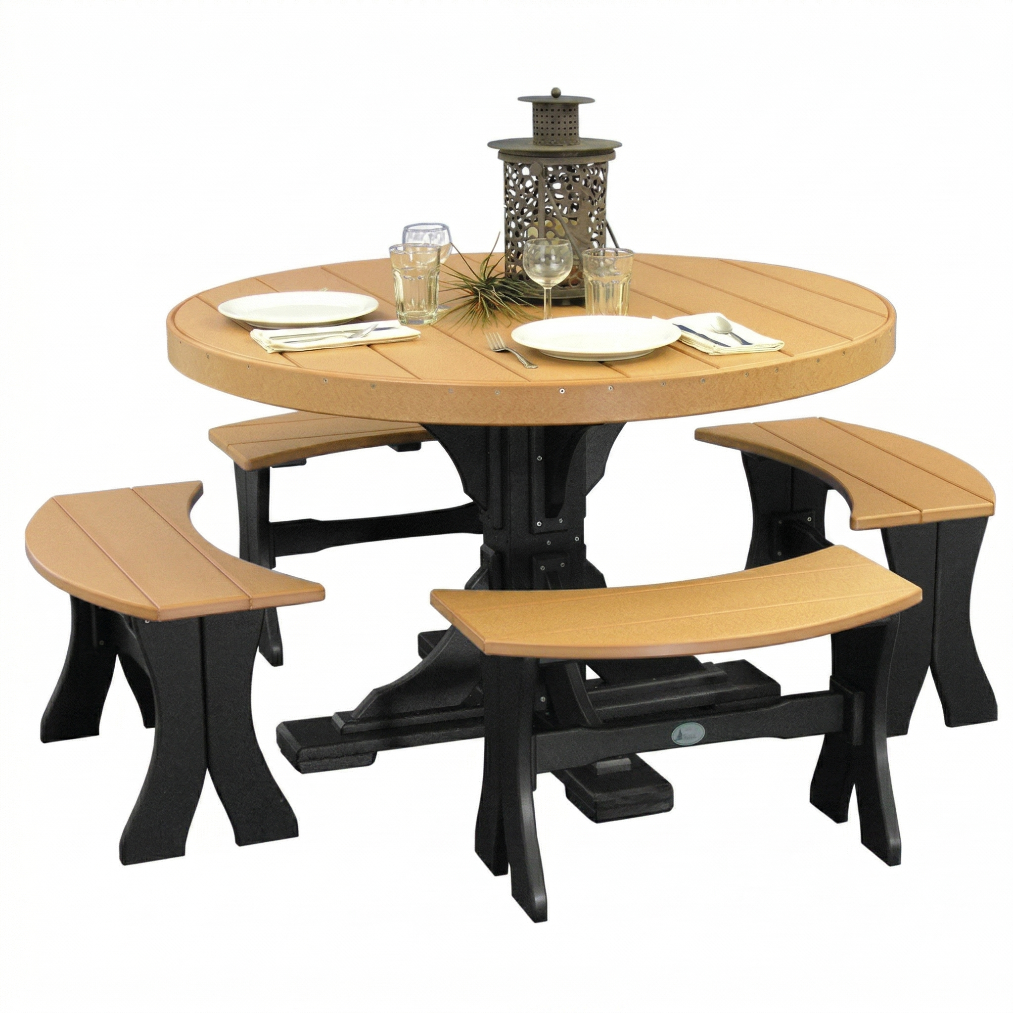 LuxCraft Deluxe Poly 48″ Round Table Set 2