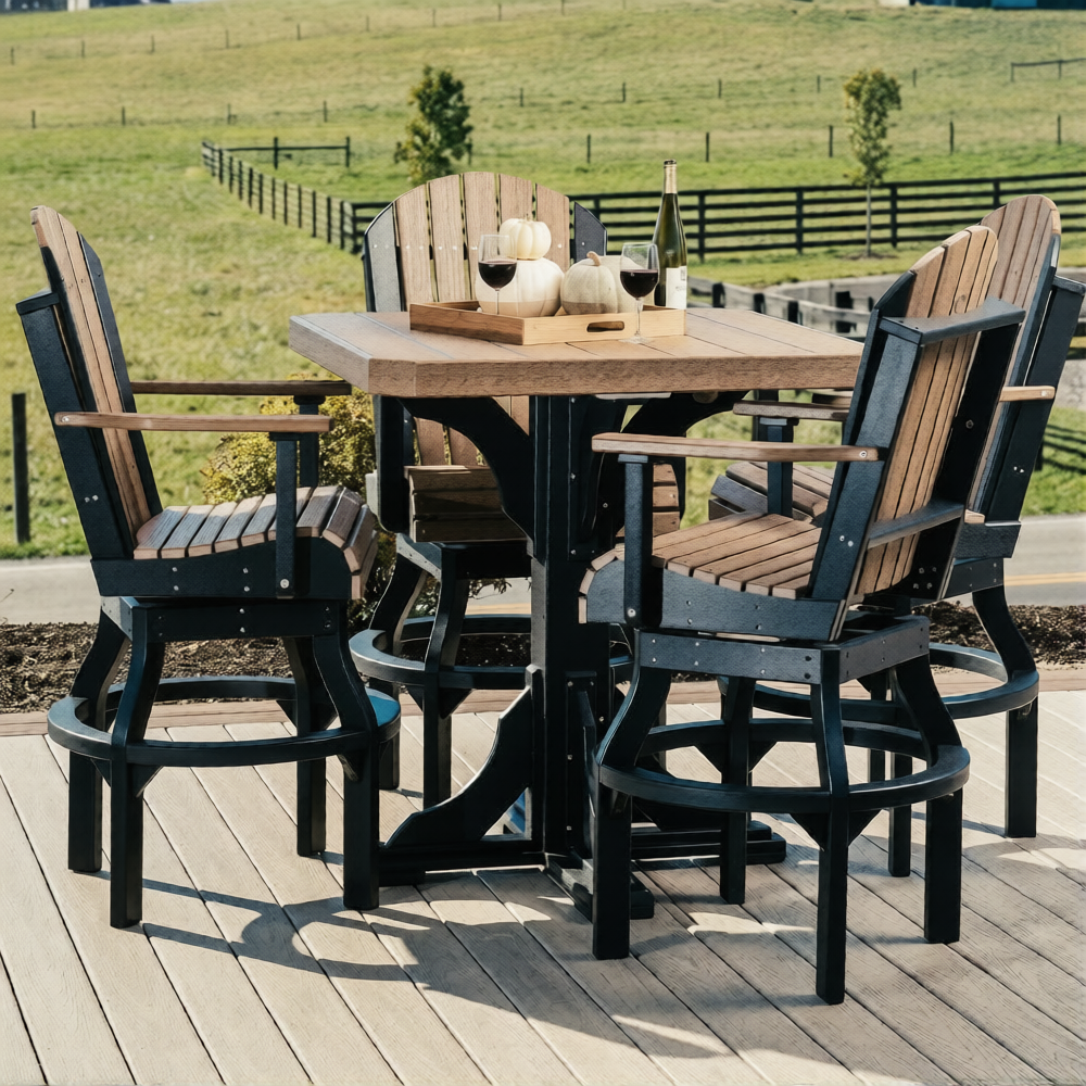 LuxCraft Deluxe Poly 41″ Square Table Set 2