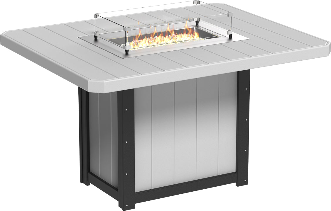 LuxCraft Lumin Fire Table 62″ Rectangular Counter Height