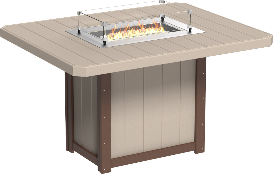 LuxCraft Lumin Fire Table 62″ Rectangular Counter Height
