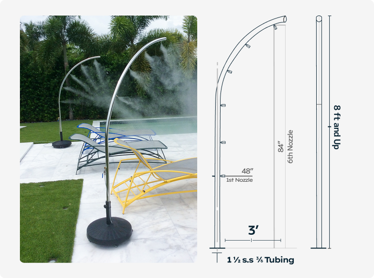 BreezeTech LiquidShade Misting LEAF | 6 Nozzles - TMS