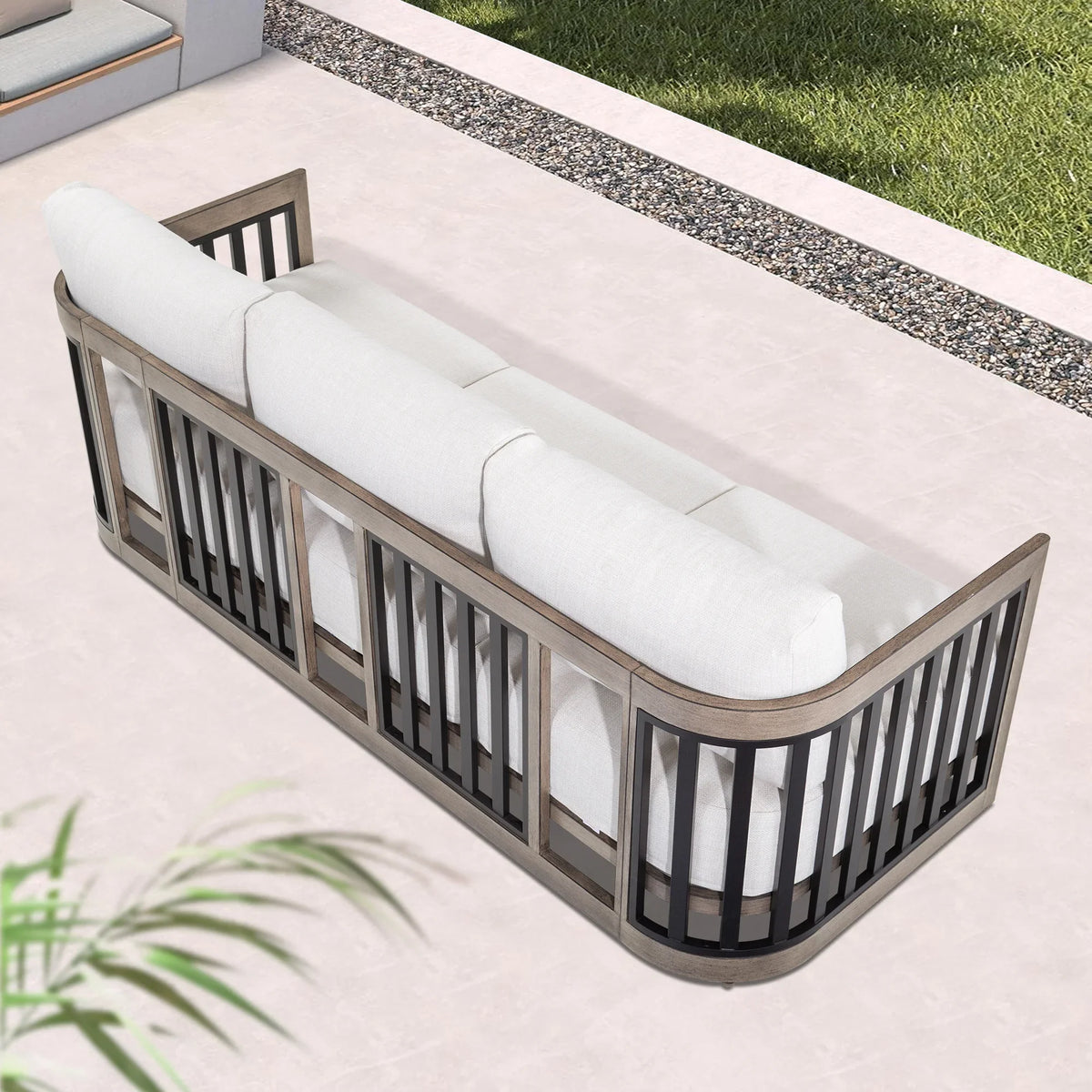 Peak Home Furnishings Sereno 6-Piece Swivel Aluminum Patio Conversation Set with Ottoman