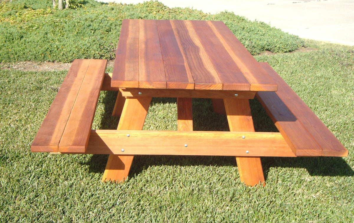 Best Redwood Super Deck Redwood Picnic Table