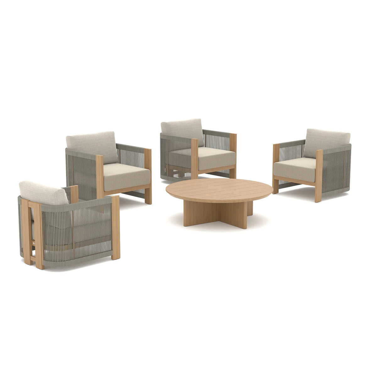 Peak Home Furnishings Positano 5-Piece Aluminum Outdoor Seating Set with Sunbrella® Cushions