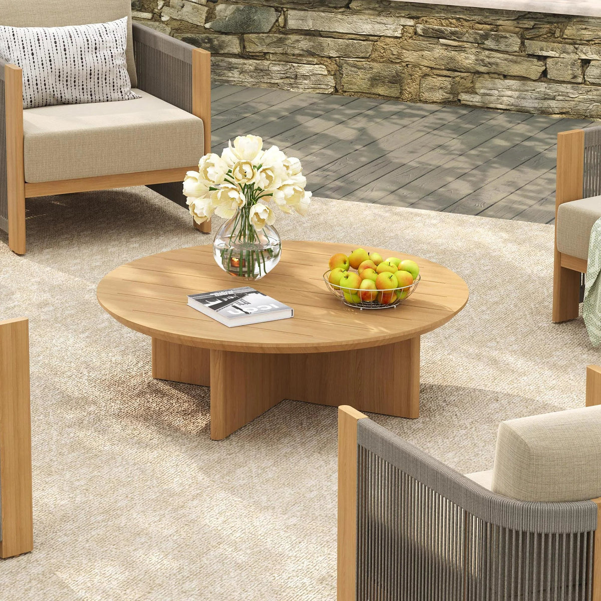 Peak Home Furnishings Positano 5-Piece Aluminum Outdoor Seating Set with Sunbrella® Cushions