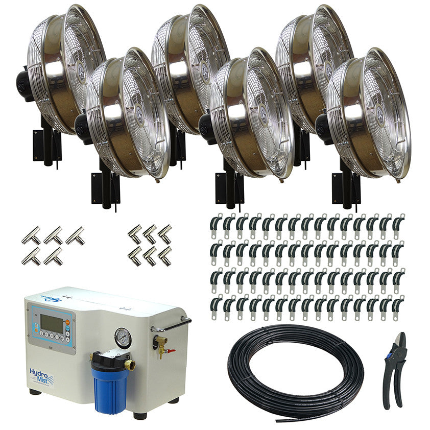 HydroMist USA DIY 6 18" Stainless Steel Fan Mist Package w/ Pro-75 Pump