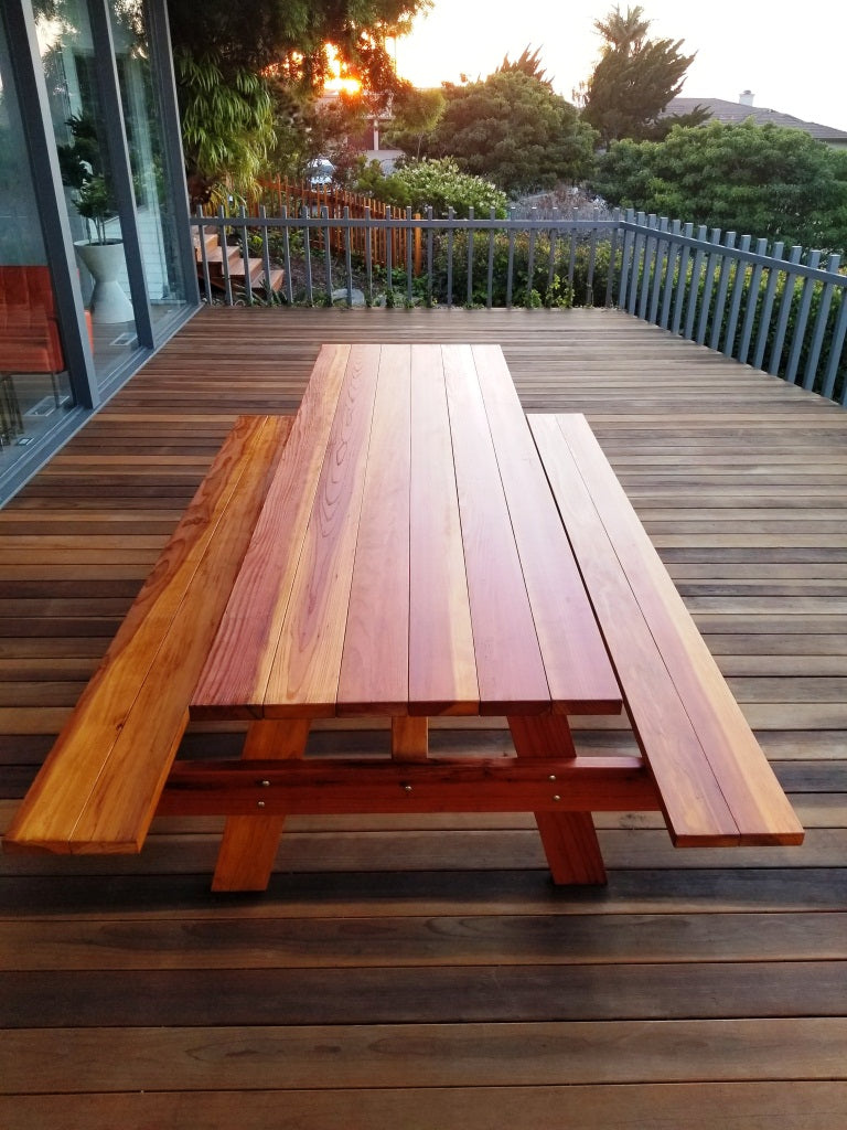 Best Redwood Super Deck Redwood Picnic Table