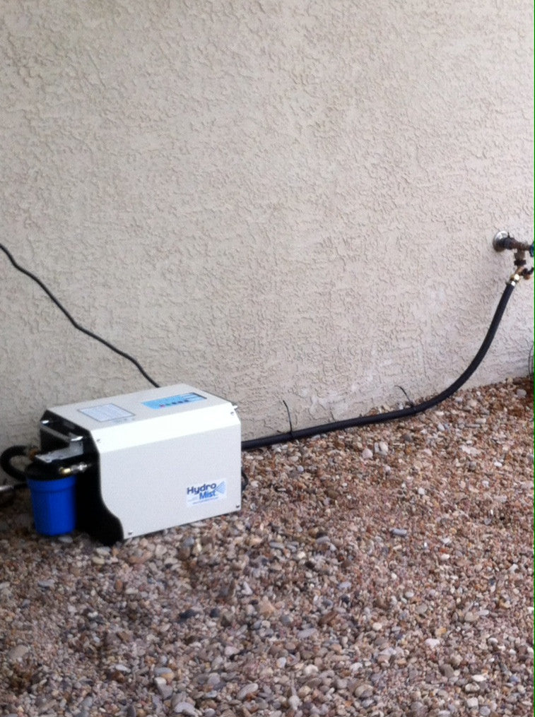 HydroMist USA 1 Wall Mount Misting Fan Package w/ ProMist 35 Pump w/ Filter
