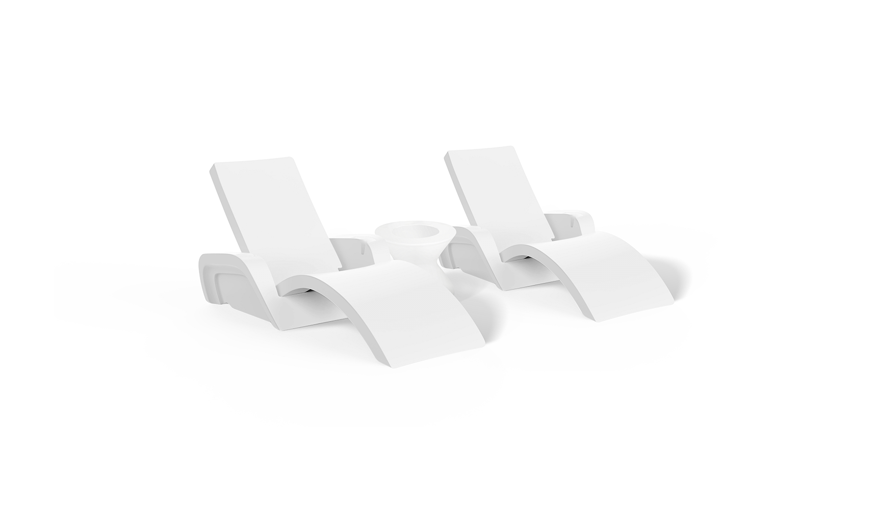 Ledge Lounger Adjustable Chaise Island Lounge Set