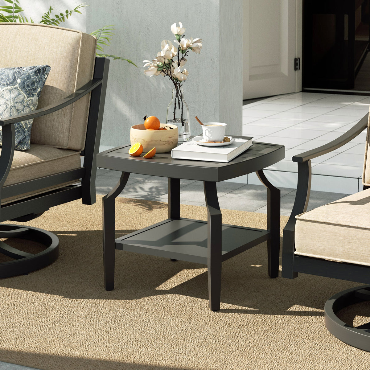 Peak Home Furnishings Tamarin 5-Seats Conversation Sofa Set with 2 Ottomans