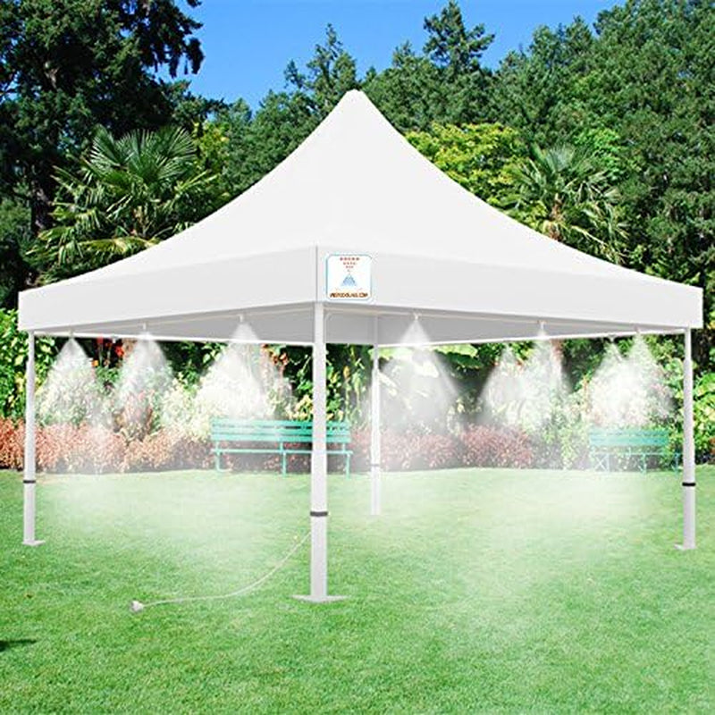 Tent Misting System -  Misting Tent- Tent with Mister - for Sports Events, Company Outdoor Events, for Backyard Parties, for All Outdoor Events (White - 10' X 10' Tent)