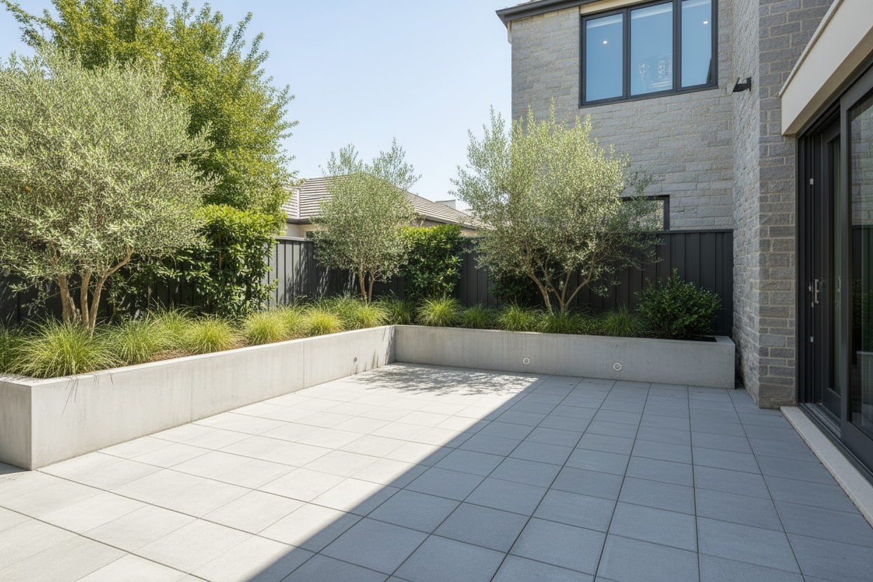 Before - Empty Backyard No Pergola