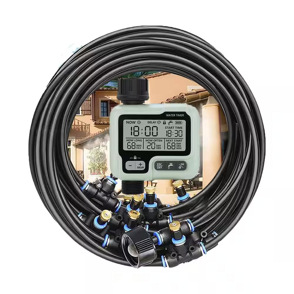 Durable 65 Ft. Misting Cooling System with Timer for Outdoor Patio
