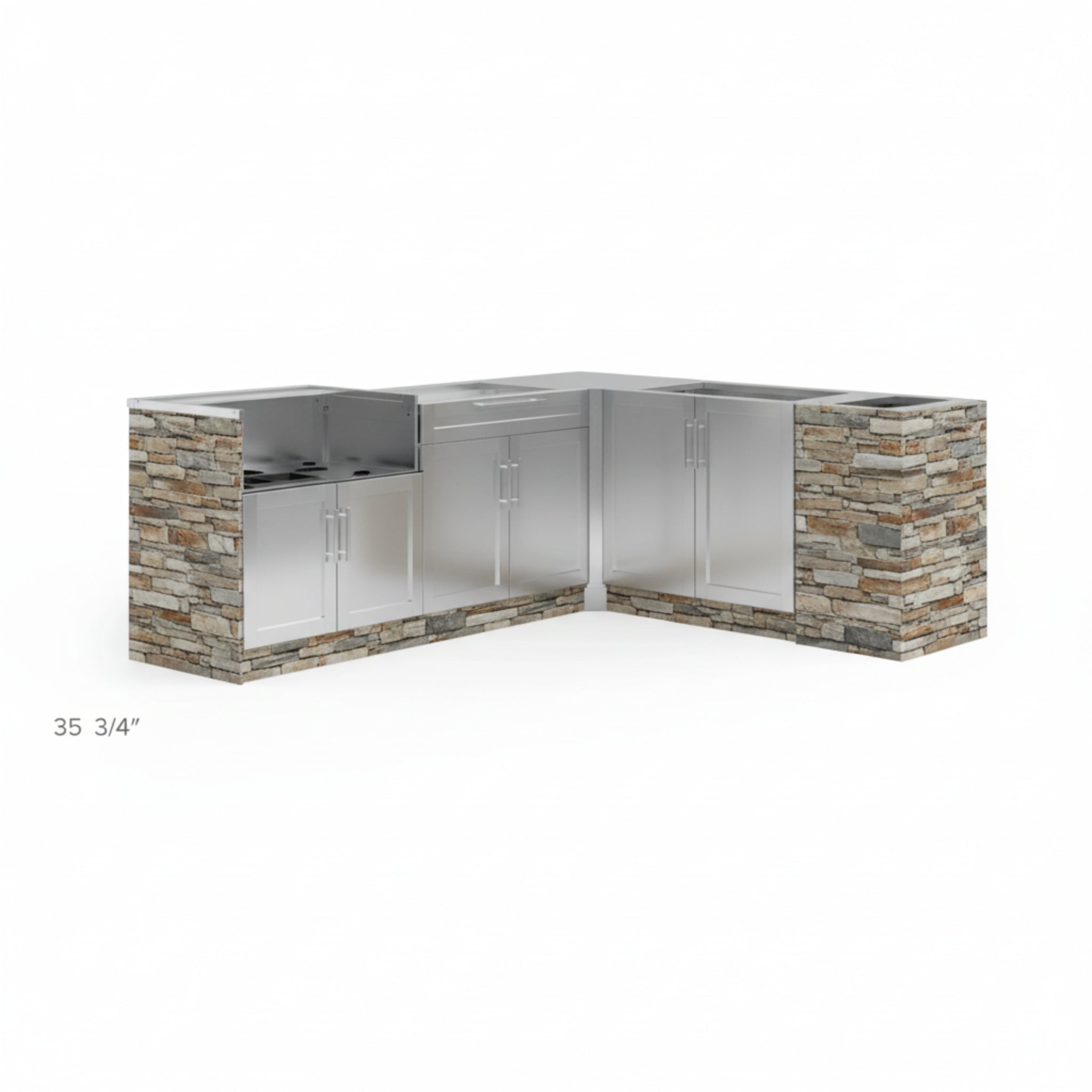 Signature Series 6PC Custom Outdoor Kitchen · 304 Stainless Steel · Shaker Door